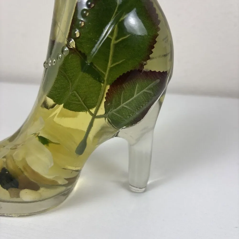 Cinderella Glass Shoe Soap Dispenser High Heel Shoe Shonfelds Home Spa Green Tea